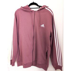 Adidas Crimson Hoodie Burgundy Sweatshirt Mauve Zipper Atheleisure NWT SIZE XL